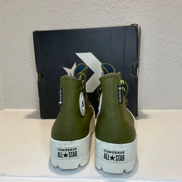 Converse Women's Moss Green High-Top Sneakers, Size 10 - Picture 3 of 6
